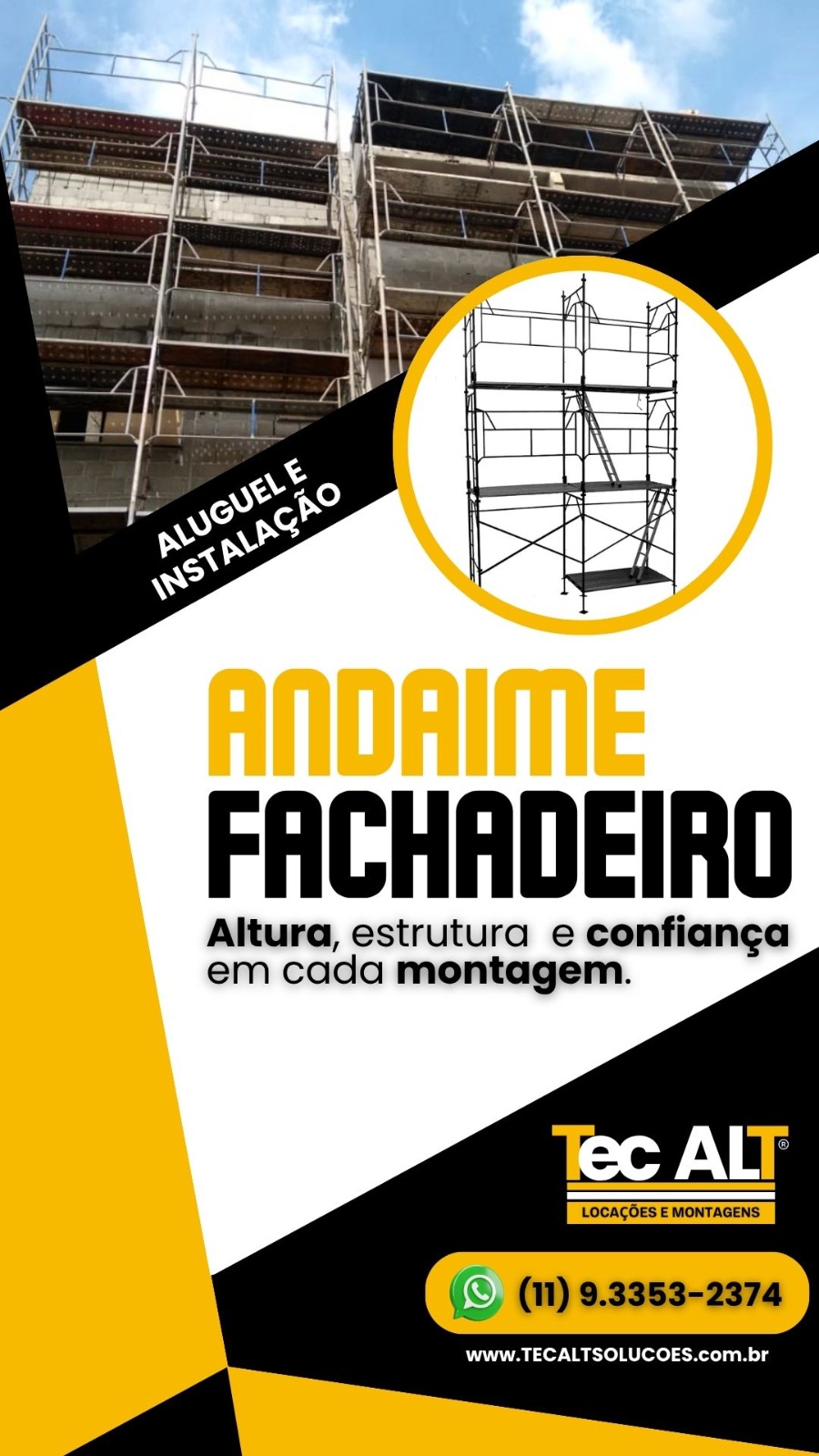 Andaime Fachadeiro: Segurança e Eficiência coma TEC ALT Locações e Montagens