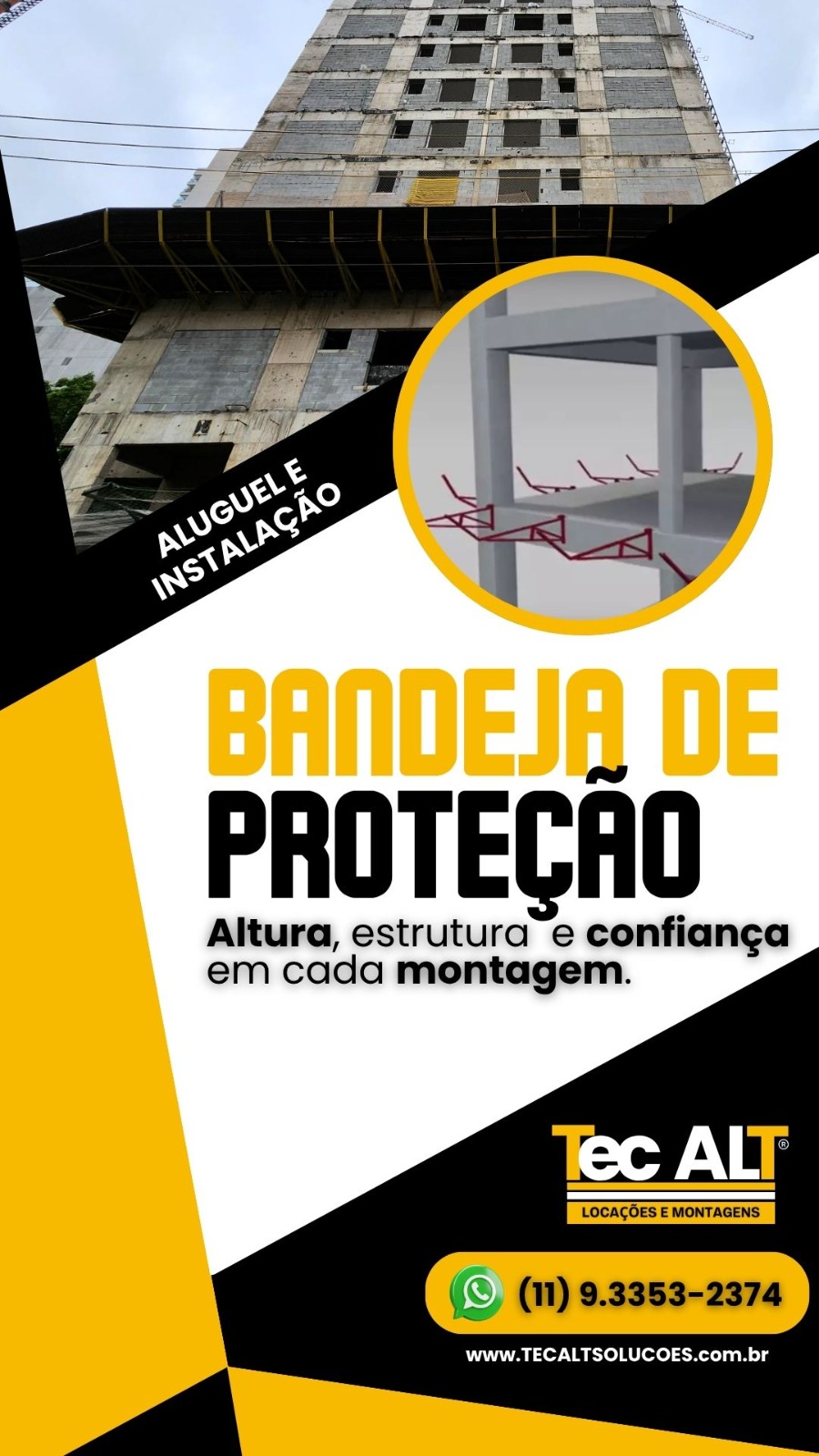 Bandejas de Proteção: Segurança Indispensávelem Obras com a TEC ALT Locações e Montagens